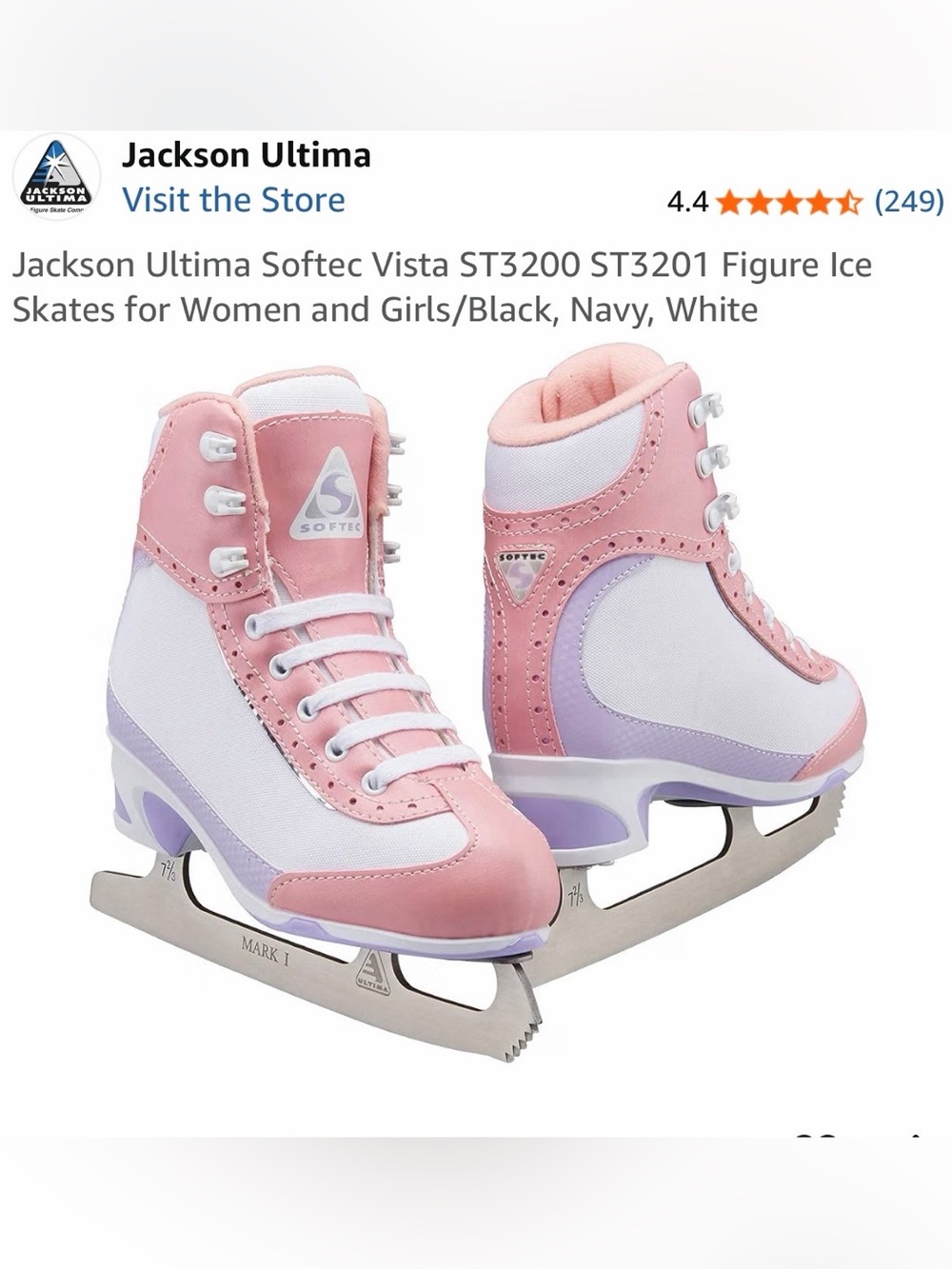 Jackson Toddler Girls' Pink & Purple Figure Ice Skates - size 9, ***WORN TWICE!!